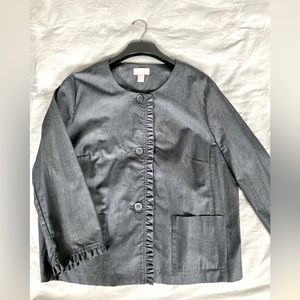 Loft Outlet Cropped Blazer (XL) in Denim Blue